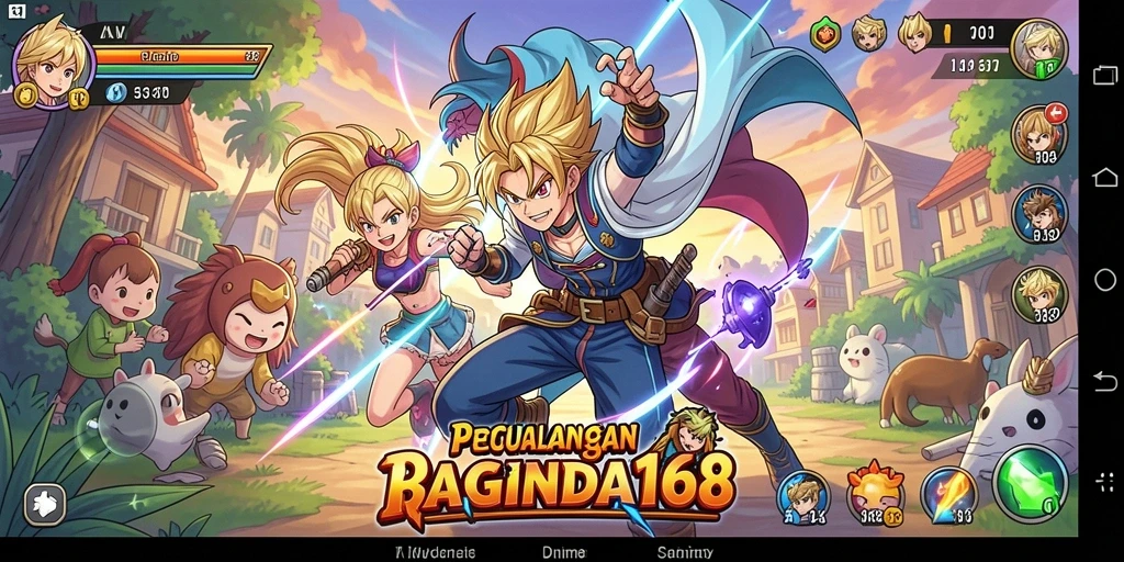 Tampilan gameplay seru dalam BAGINDA168 dengan karakter Anime.