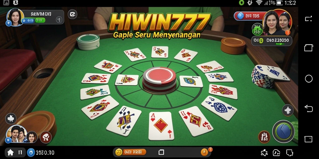 Screen utama HIWIN777 menampilkan suasana permainan Gaple yang menarik.