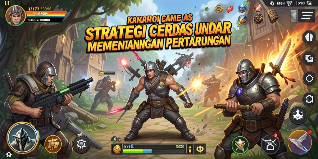 Screenshot gameplay KAKRP menampilkan pertempuran strategi yang mendebarkan.