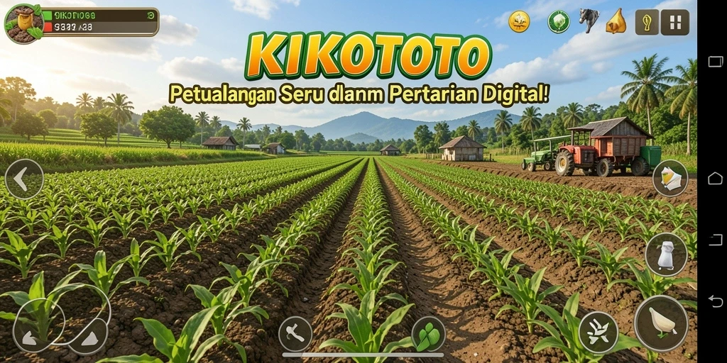 Screenshot KIKOTOTO menampilkan momen pertanian yang seru dan interaktif.