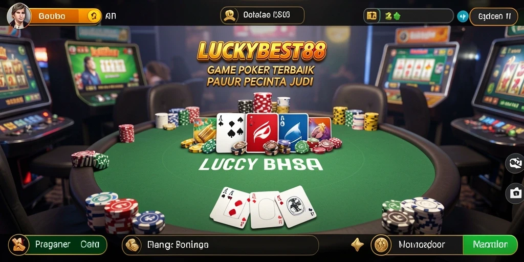 Tampilan gameplay poker di LUCKYBEST88 yang menarik dan interaktif.