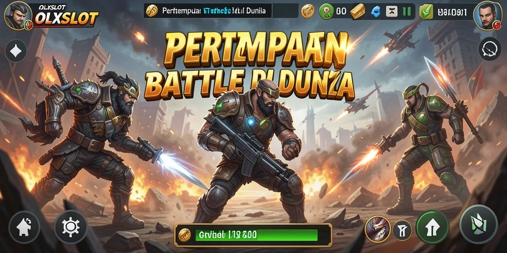 Tampilan gameplay seru dalam OLXSLOT dengan aksi Battle Royale yang mendebarkan.