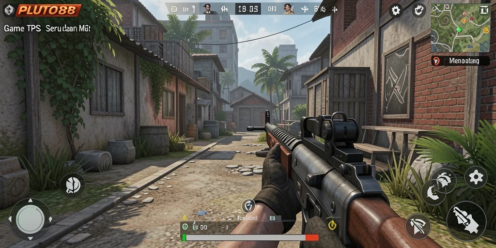 Tampilan gameplay seru di PLUTO88 dengan aksi TPS yang mendebarkan.