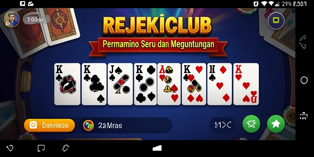 Screenshot gameplay REJEKICLUB menampilkan serunya bermain Domino.