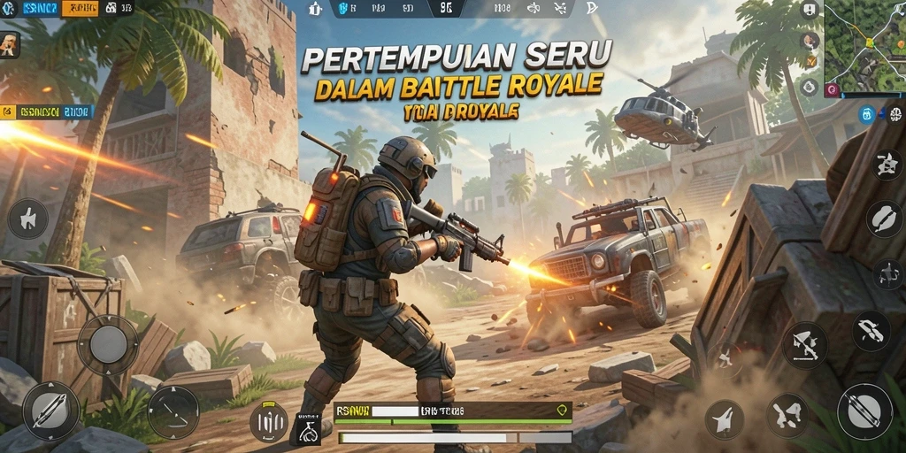 Screenshot gameplay RSNOK menampilkan aksi Battle Royale yang intens dan mendebarkan.