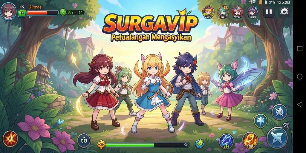 Gameplay seru dan karakter anime yang unik dalam SURGAVIP.