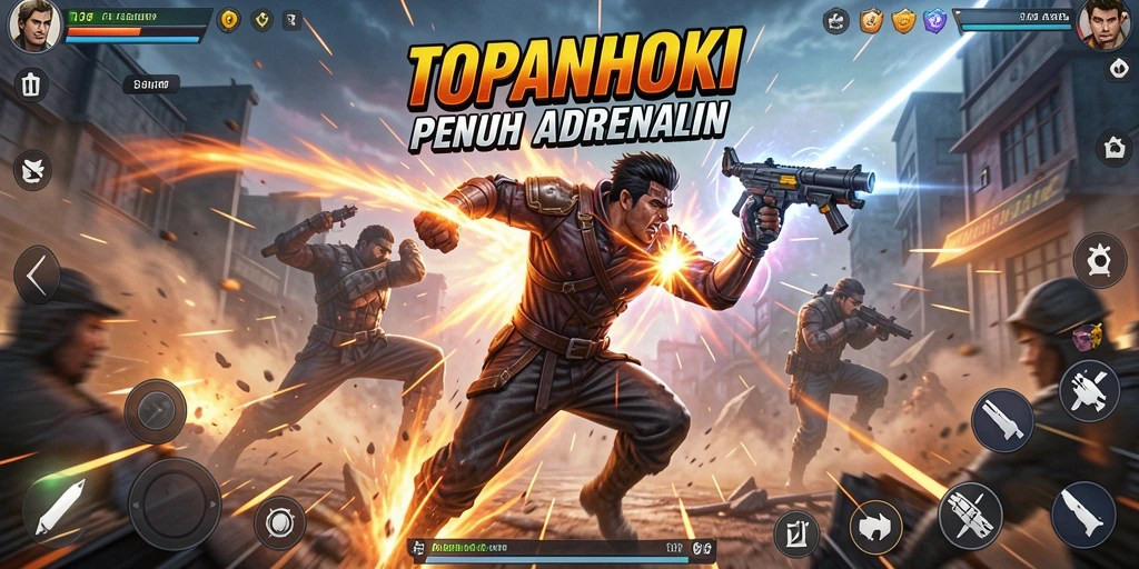 Tampilan aksi seru dalam gameplay TOPANHOKI yang mendebarkan.