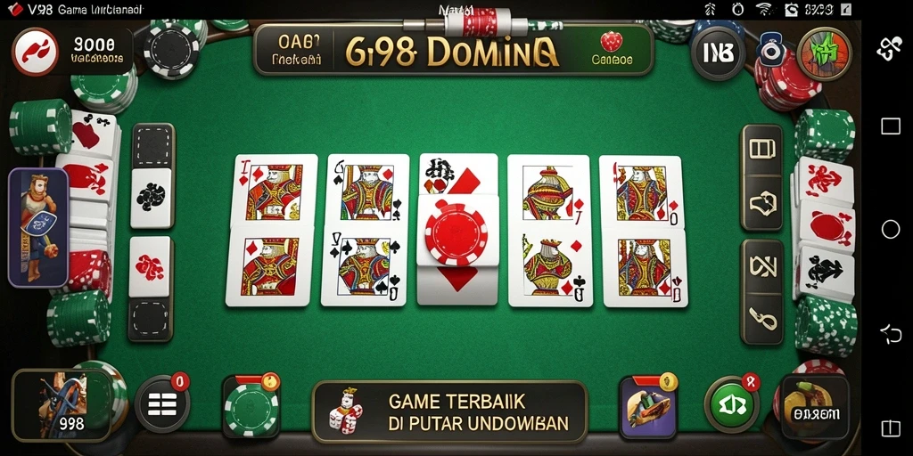 Tampilan gameplay seru dan menarik dari V98 yang menampilkan Domino.