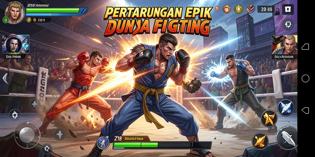 Tangkapan layar menunjukkan aksi pertarungan seru dalam Z18.